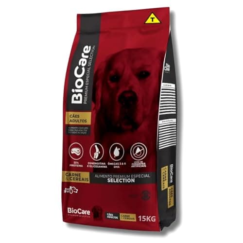 Ração BioCare Premium Especial Selection para Cães Adultos Carne e Cereais 15kg 22 Proteína com Condroitina e Glicosamina