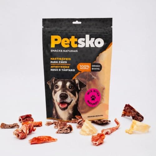 Petisco Mix Bites para Cães Origem Bovina 100 Natural PETSKO - 80gr