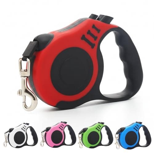 Guia Retrátil para Cachorro 5 Metros Resistente com Trava de Segurança  Suporta até 30kg  Passeio Confortável para Cães de Pequeno e Médio Porte  Design Leve e Ergonômico (Vermelha)
