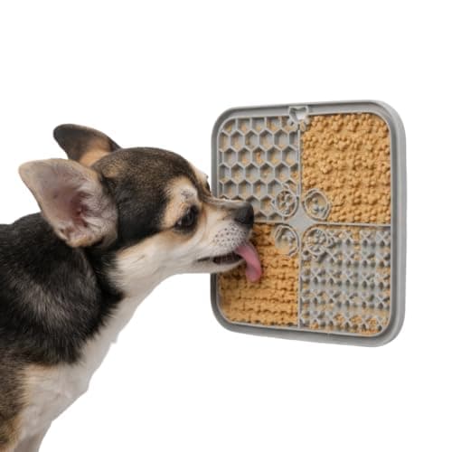 Comedouro lambedor interativo Tapete De Lamber Ração Úmida Para Cachorro Gatos (Cinza)