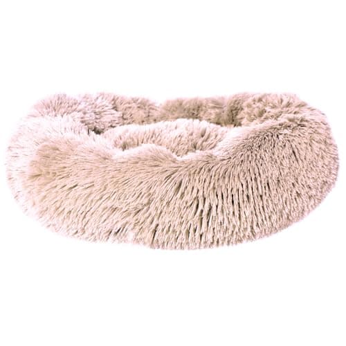 Chalesco Cama Nuvem Bege para Cães e Gatos Pequenos (40 cm de diâmetro e 14 cm de altura)