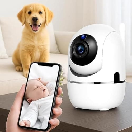 Câmera de Segurança Baba Eletrônica HD Wi-Fi com Visão Noturna, Detecção de Movimento, Áudio Bidirecional, Panorâmica 360, Alerta de Movimento no Celular para Bebês, Pets e Idosos Premium