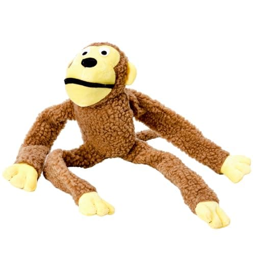 Brinquedo Macaco Chalesco para Cães  Pelúcia Interativa para Brincadeiras e Convivência Familiar