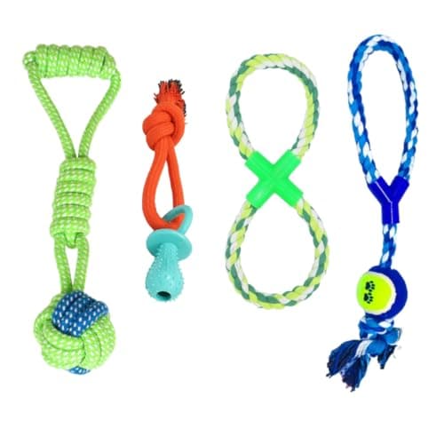 4 Brinquedo Pet Corda Mordedor Resistente Interativo Cachorro Forte