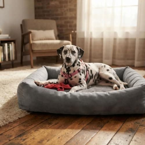 Cama Para Cachorro Grande 100x87 Cm - ESCOLHA A COR - 100 Lavável e Resistente - Pet Querido (CINZA)
