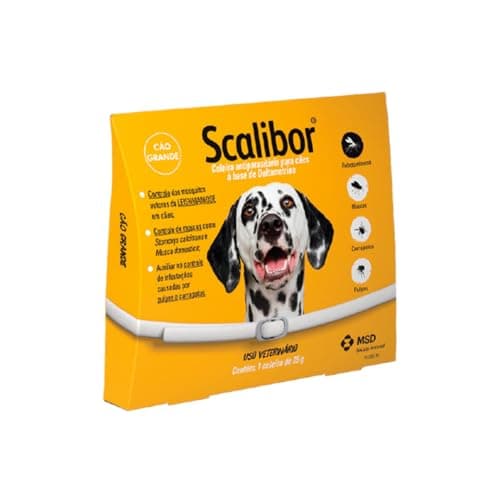 Scalibor 25g - Coleira Antiparasitária contra mosquitos vetores da Leishmaniose - Cães porte grande 65cm - MSD Saúde Animal