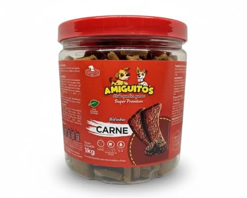 Petisco Para Cães Todas as Raças 1kg Amiguitos Pet Bifinho Premium Macio (1kg, Carne)
