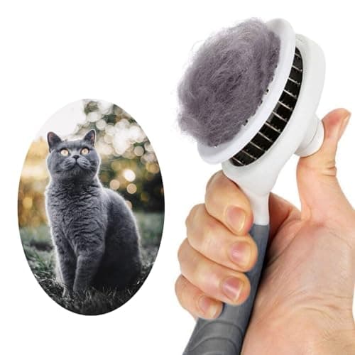 Escova autolimpante  Escova para gatos, ferramenta de massagem para cuidados com a pele para animais de estimação de pelo longo e curto, escovas de pelo de gato, fácil de remover, subpelo para cães