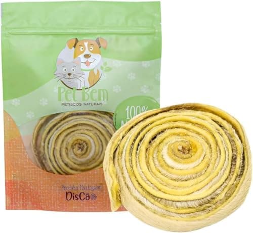 Mordedor Natural Discão PetBem para Cães Petisco de Couro Bovino Desidratado 100 Natural