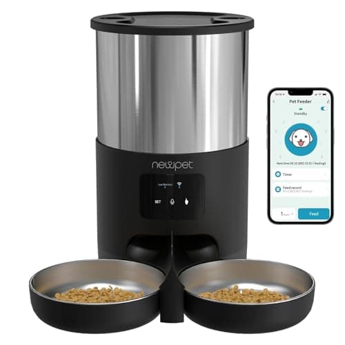 Comedouro para Cães, Comedouro para gatos, Alimentador Automático Pet, 2 Comida Elevada para Gatos, 5L
