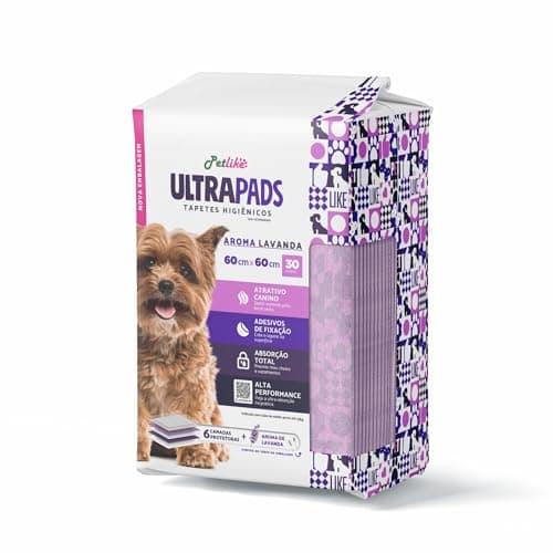 Tapete Higiênico Premium para cães Petlike Ultrapads Aroma Lavanda 60cmx60cm 30 unid.