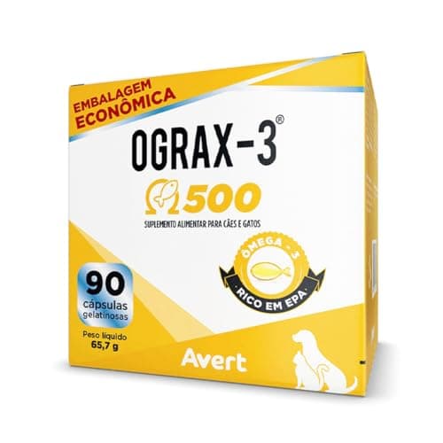 Ograx-3 500 Suplemento para Cães e Gatos 90 Cápsulas 65,7g