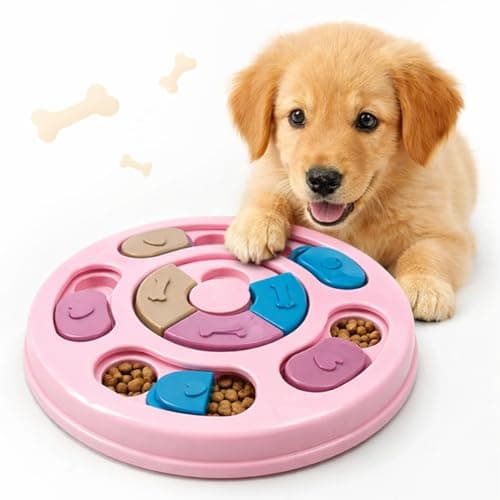 Brinquedo Interativo Para Cães Tabuleiro Porta Petisco Pets Redondo (Rosa)