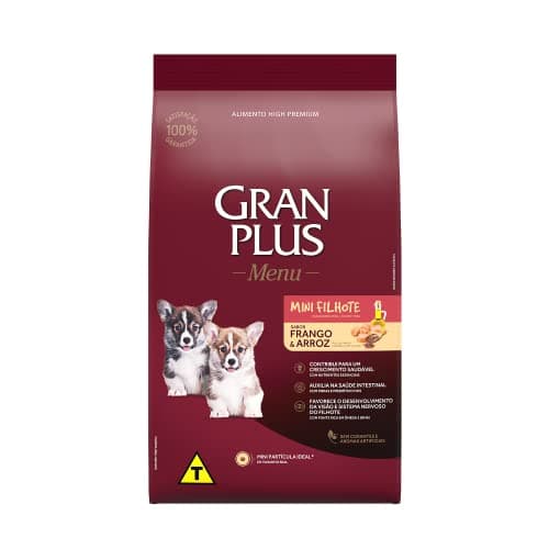 Granplus Ração Para Cães Filhotes Mini Gran Plus Menu Frango E Arroz 3Kg