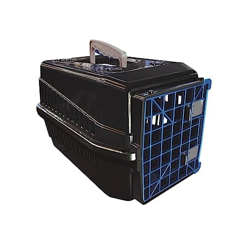 Caixa Transporte para Cães Gatos Pets N4 Black Mecpet (Preto/Azul, N4)
