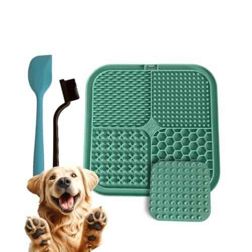 Tapete Silicone Pet Lambedor Para Cães Gatos com Ventosa - Lamber Interativo Inibidor de Ansiedade - ALVATEC ATC (Verde)