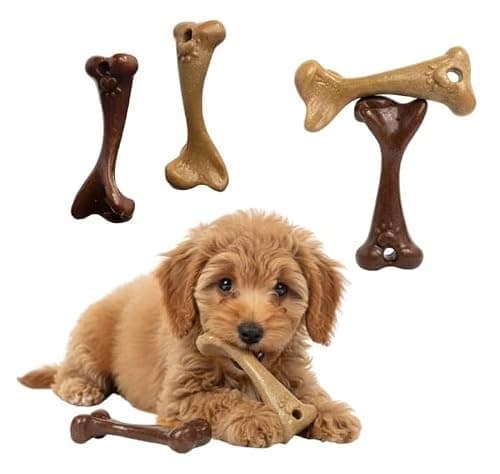 Mordedor Osso Resistente para Cachorros, Material Durável, Alívio de Estresse e Ansiedade, Limpeza Dental, Formato de Osso
