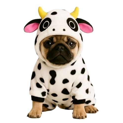 Roupa de Vaca Fantasia para Cachorro Raças Pequenas (M)
