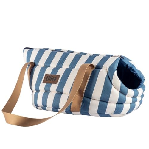 Bolsa Transporte Aberta para Pet Estilo Listras (Azul, G)