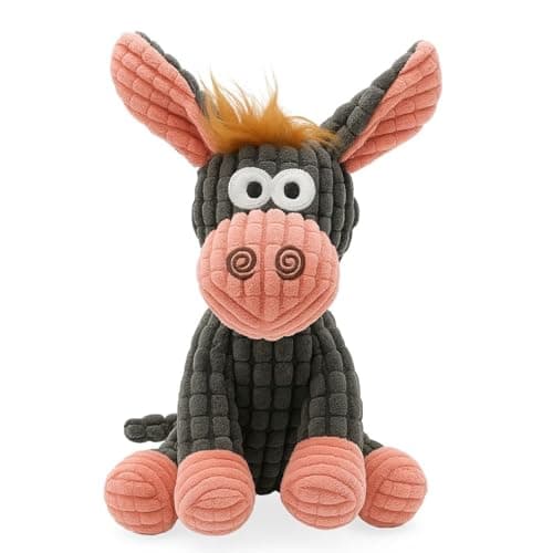 Burrico de Pelúcia e Corda Burro Brinquedo Pet (BURRICO CINZA)