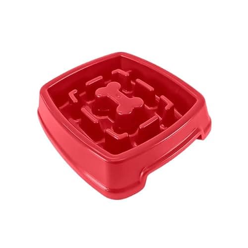 Comedouro Lento Educativo Labirinto Interativo 650ml Pet Para Cães Produto Petshop Enriquecimento Ambiental (Vermelho)