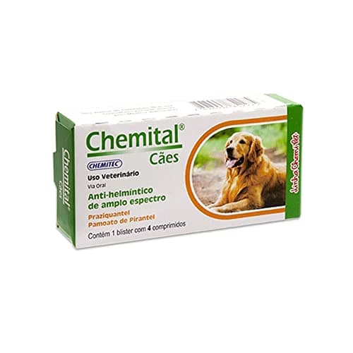 Vermífugo Chemital para Cães Adultos 4 Comprimidos