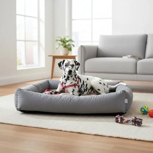 Cama Para Cachorro Grande 100x87 Cm - ESCOLHA A COR - 100 Lavável e Resistente - Pet Querido (CINZA)