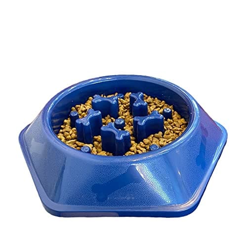 Comedouro para Cães Lento, Comedouro Educativo para Gatos, Comedouro para Cachorros, Alimentação Lenta, Prático e Resistente,Azul