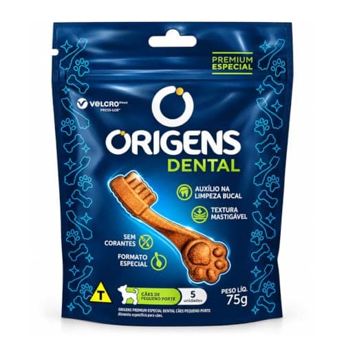 Petisco Origens Dental Porte Pequenos 75g Limpeza dos Dentes