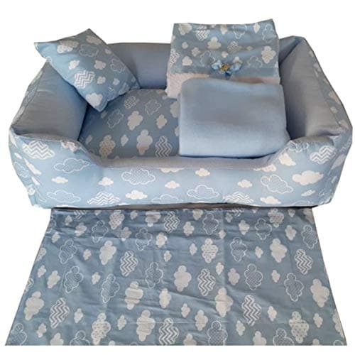 MR. PUPPY Enxoval Para Cachorro Cotton Cloud Blue Com 05 Peças Azul - Tm. P