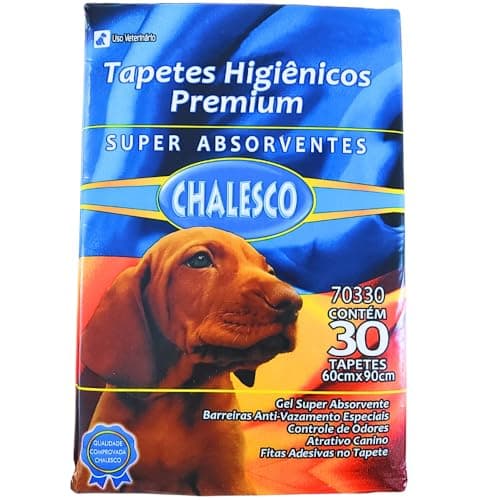 Chalesco Tapete Higiênico Premium para Cães 90 x 60 cm  Super Absorção, Controle de Odores e Base Antivazamento  30 Unidades