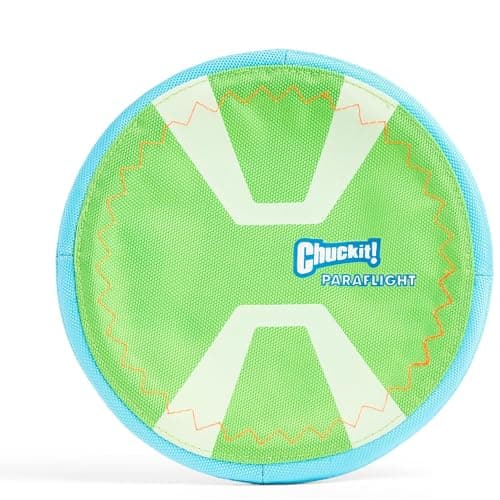 Chuckit Paraflight Flyer Frisbee de cachorro para longa distância, verde/azul, grande