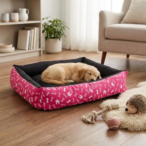 Cama Pet Extra Grande Quadrada Impermeável Rosa