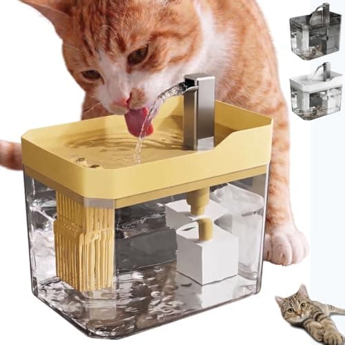 Fonte De Agua Para Gato Cachorro Bebedouro Automático Bivolt Silenciosa Economica com Filtro (Amarelo)