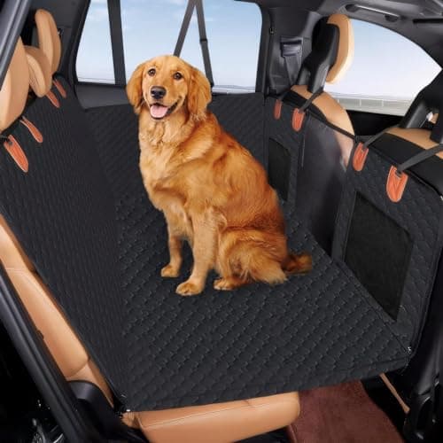 INSMEER Capa Protetora Carro Pet, Proteção 7 Em 1 - À Prova DÁgua, Fundo Rígido, Resistente Ao Desgaste, Lavável À Máquina, Ajuste Universal, Cinto De Segurança E Design De Rede, Preto