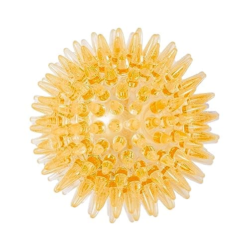 JAMBO PET Bolinha Para Cachorro Com Espinhos Macios Pequena Com Som Ideal Para Atividade Física, Facilita A Limpeza Dental E Fortalecimento Da Gengiva, Diversas Cores (Laranja)