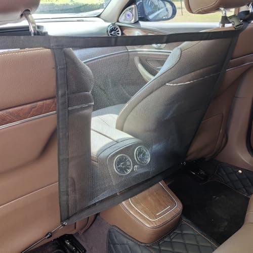 Barreira de rede para carro de cachorro, divisor de carro para animais de estimação, rede de barreira do assento traseiro, portão de malha divisor de veículo no banco traseiro, fácil de limpar e