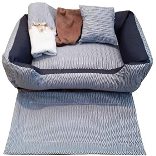 MR. PUPPY Enxoval Para Cachorro Chevron Azul Com 05 Peças - Tm. P