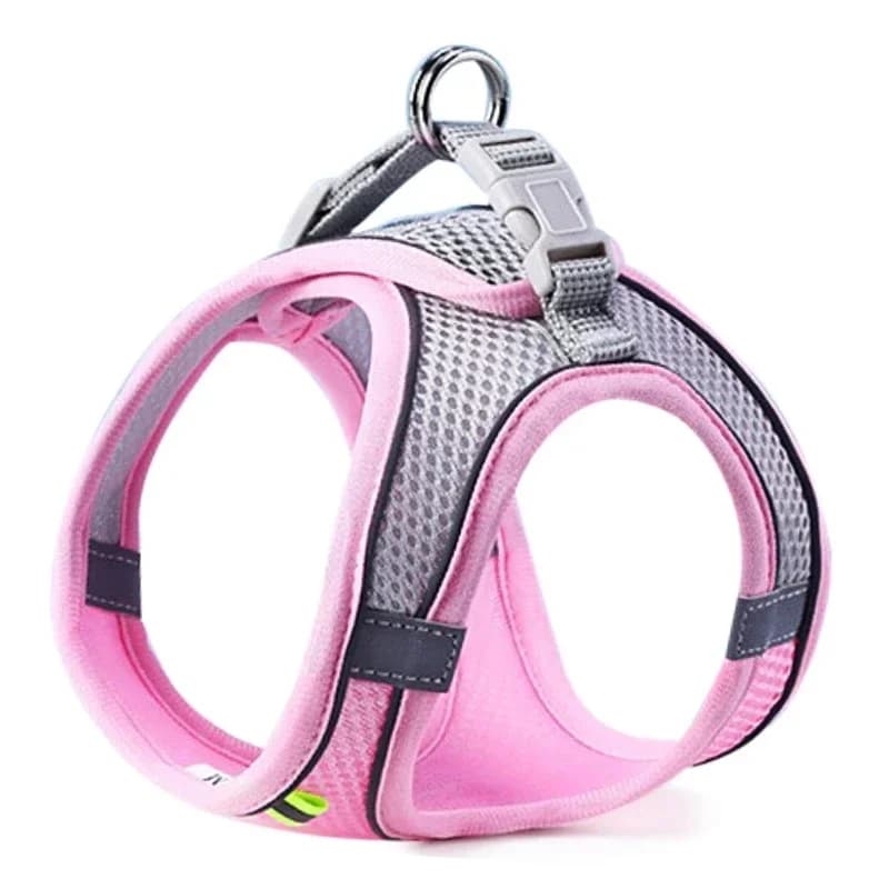 Colete ajustável para gatos/cachorros, design seguro, para cães pequenos e médios, corda peitoral e tiras reflexivas, respirável