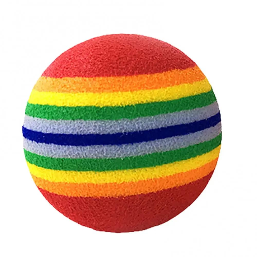 Brinquedo Mastigável Interativo para Animais de Estimação, Cachorro, Gato, Bola Listrada Arco-íris, Brinquedo Molar, 3.5 cm, 4.2 cm, 6.8cm
