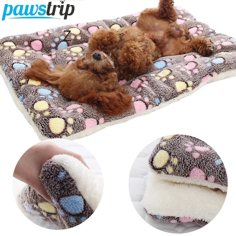 Cama macia para cachorro, inverno, quente, tapete de dormir para cães, engrossado, para cães pequenos, médios e grandes, estampa fofa, cobertor para animais de estimação, suprimentos para animais de e