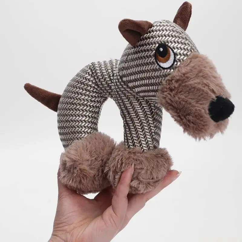 Qx2e mordedor cachorro à prova mastigação, brinquedo com som estridente, boneca animal para enriquecimento raças