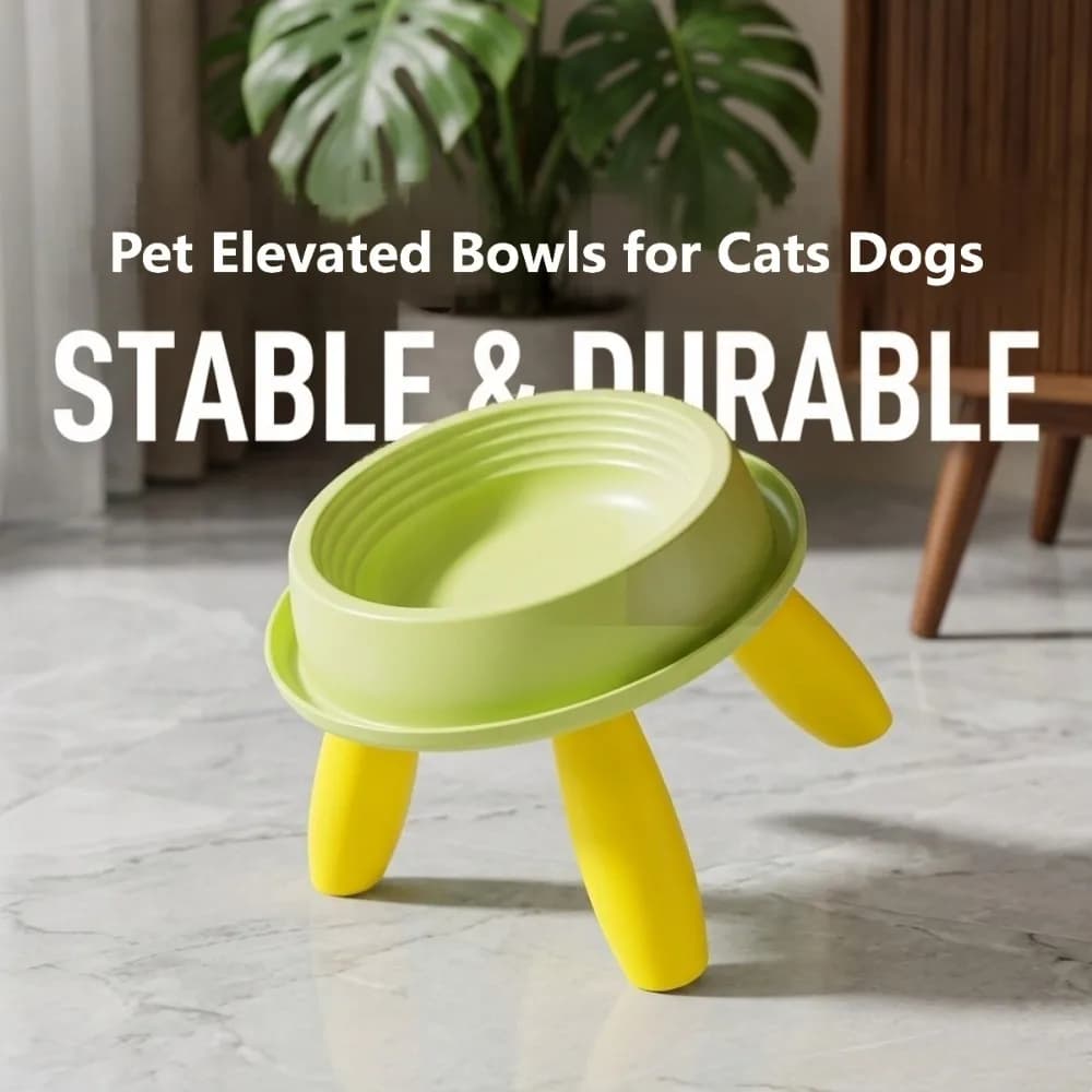 Comedouro Elevado para Animais de Estimação Tigela Ergonômica Antiderrapante com Base Ponderada e Design à Prova de Derramamento para Ração de Gato/Cachorro