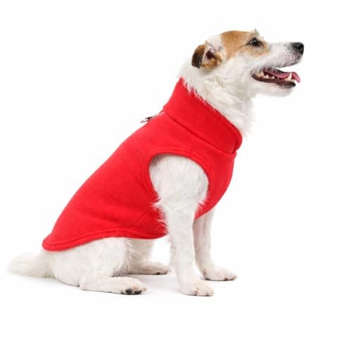 Roupa Pet para Cachorros e Gatos Colete Soft Quentinho para o Frio Confortável e Macio Pequeno, Médio e Grande Porte (Vermelho, 10)