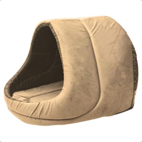 Cama Caminha Iglu Igluzinho Suede Toquinha Casinha para Cachorro e Gato Pequena - Bege