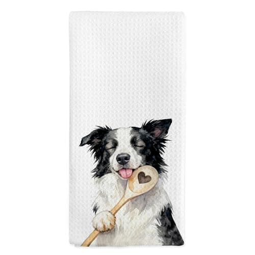 nvucamd Toalhas de cozinha engraçadas Border Collied Dog, presentes bonitos Border Collie para mulheres, presentes engraçados para amantes de cães, toalha de prato de chá para decoração de acessórios