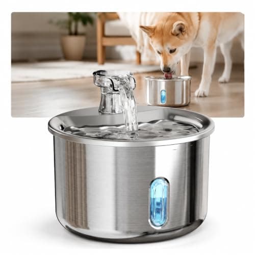Fonte de Luxo Bebedouro Inteligente Pet USB em Aço Inox, Água Circulante para Cães e Gatos