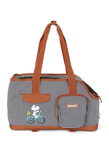 Bolsa de Transporte Up4You Listrada Marrom para Cães e Gatos 43 x 25 x 20 cm