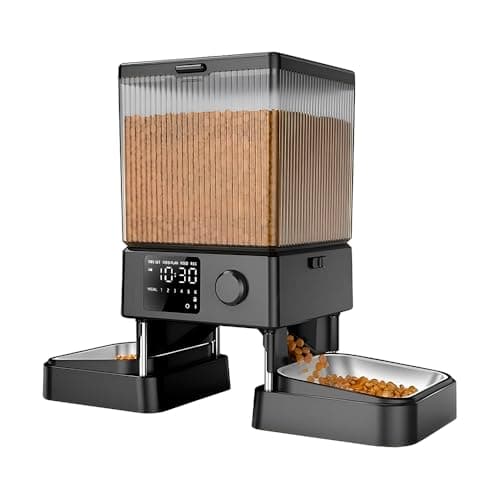 Alimentador Automático Duplo 5L Ração de Pets, Prático, Eficiente e Ideal para Cachorros e Gatos, Capacidade de 5 Litros