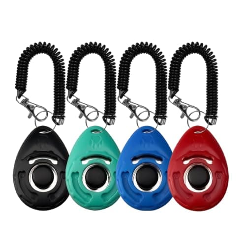 Clicker de cachorro para treinamento com alça de pulso, clique de treinamento para filhotes, gatos, penico, pássaro, cavalo, animal de estimação, ferramentas de treinamento de treinamento, auxiliares